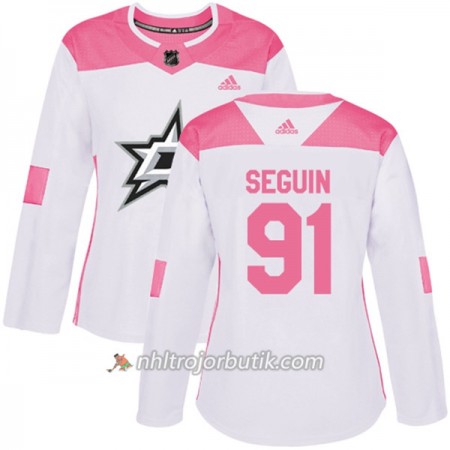 Dame Ishockey Dallas Stars Tröja Tyler Seguin 91 Adidas 2017-2018 Vit Rosa Fashion Authentic